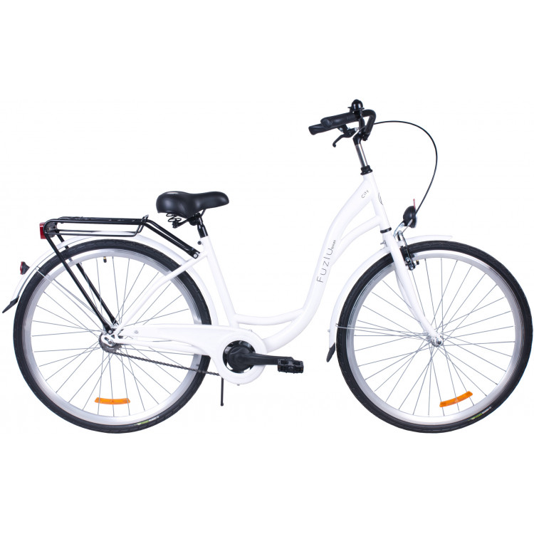 Mestský bicykel 28 Fuzlu City S-1 biela